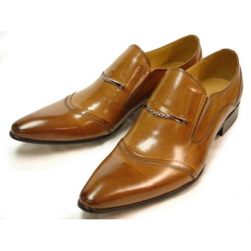 Encore By Fiesso Brown Genuine Calfskin Leather Loafer Shoes FI3014